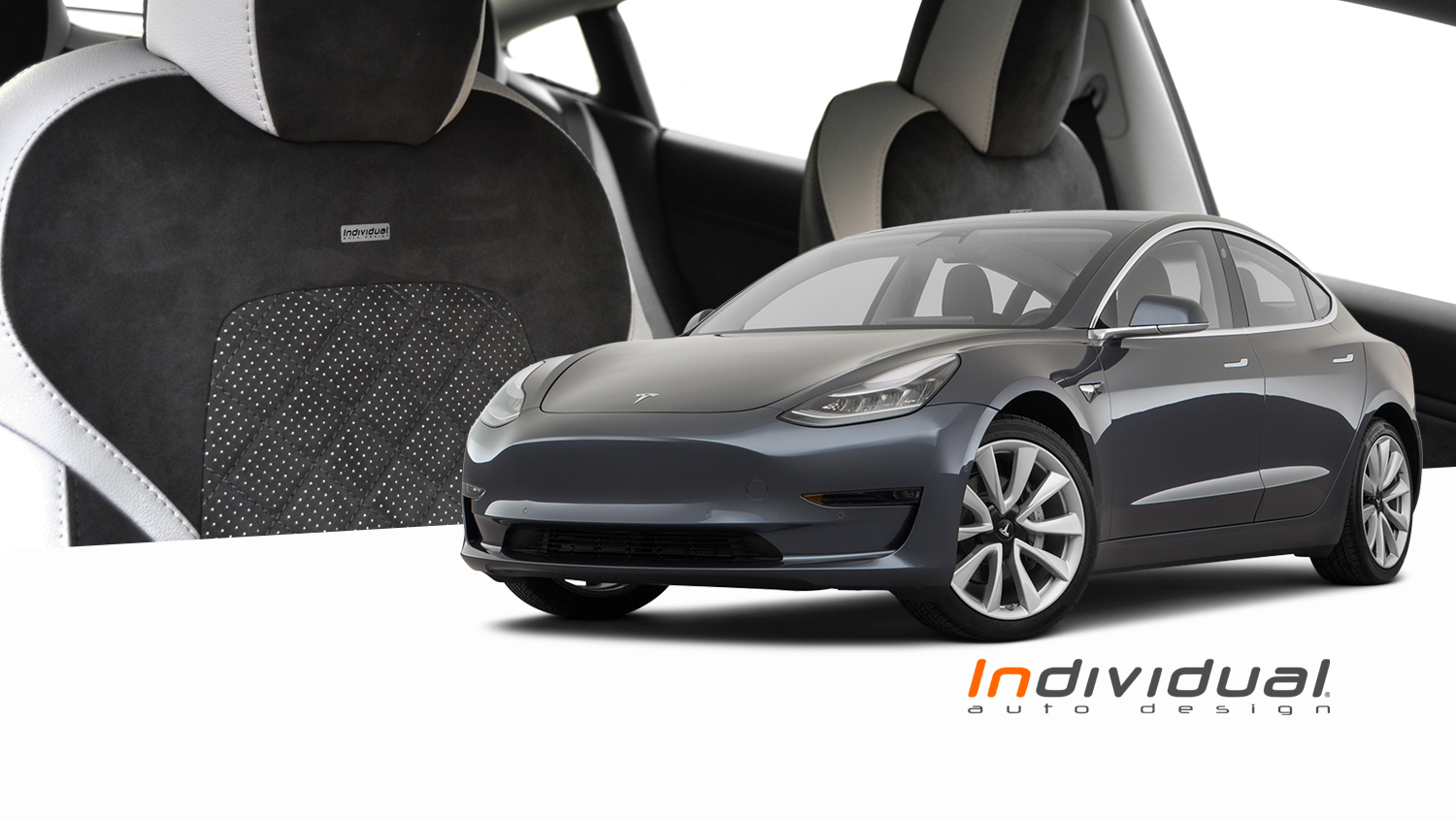 GVILTY Stoff Sitzbezügesets Komplettset Brauch für Tesla Model 3
